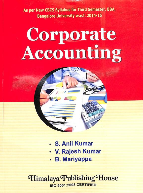 Buy Corporate Accounting For 3 Sem Bba : Bu book : S Anil Kumar,V ...