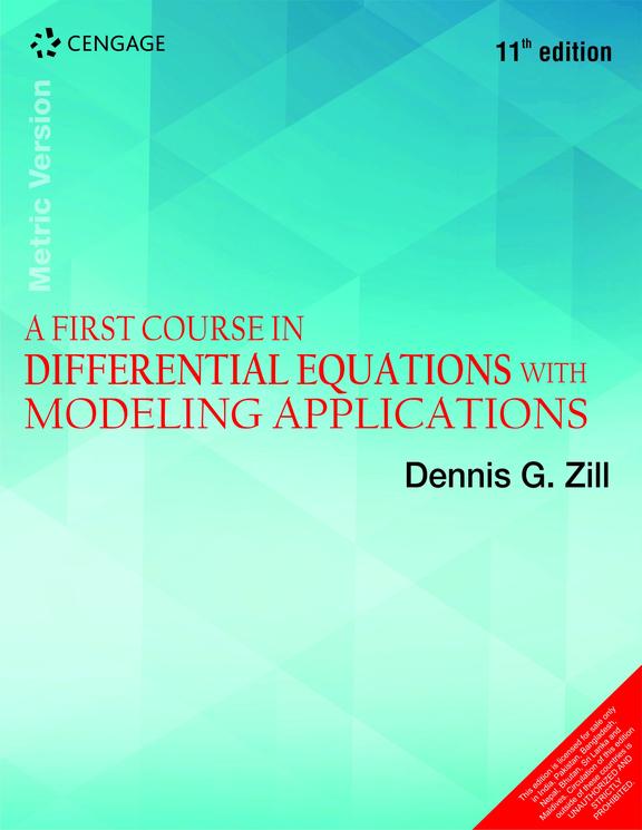 First Course In Differential Equations With Modeling Applications
