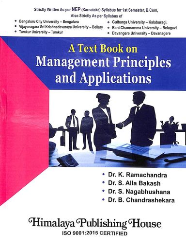 Text Book On Management Principles & Applications For 1 Sem Bcom Nep : Bcu Vsku Tu Gu Rcu Dau