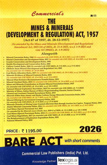 Mines & Minerals Development & Regulation Act 1957 : Bare Act