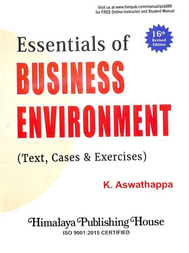 Essentials Of Business Environment Text Cases & Exercises