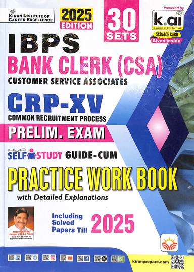 Ibps Bank Clerk Csa Crp 15 Prelim Exam Self Study Guide Cum Practice Work Book Till 2025