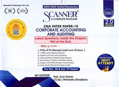 Corporate Accounting &  Auditing Cma Inter Paper 10 Scanner 2.0 Version