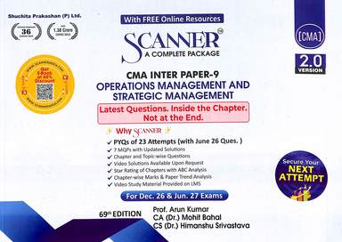 Operations Management & Strategic Management Cma Inter Paper 9 Scanner 2.0 Version