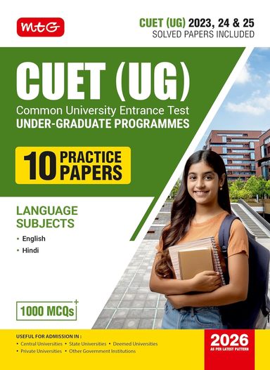 MTG NTA CUET (UG) 10 Practice Papers English and Hindi For 2026 Exam (Section-1) | CUET Mock Test Papers with Previous Years Solved Question Papers Book