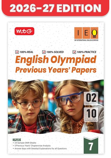 MTG English (IEO) Olympiad 10 Previous Years Papers Class 7 (2025-2021) Olympiad 2026-27 Exam | 9789369575114