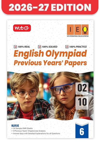 MTG English (IEO) Olympiad 10 Previous Years Papers Class 6 (2025-2021) Olympiad 2026-27 Exam | 9789369575558