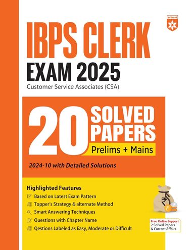 Ibps Clerk Exam 2025 Csa 20 Solved Papers Prelims Mains