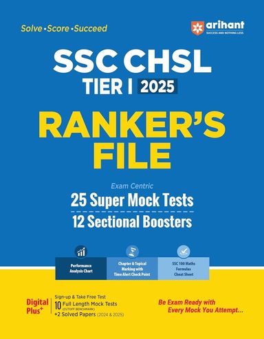 Ssc Chsl Tier 1 2025 Rankers File 25 Super Mock Tests 12 Sectional Boosters : Code D740