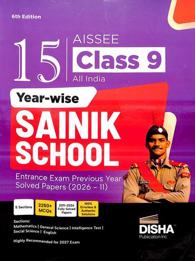 15 Yearwise Aissee Class 9 All India Sainik School Entrance Exam Previous Year Solved Papers 2026-11
