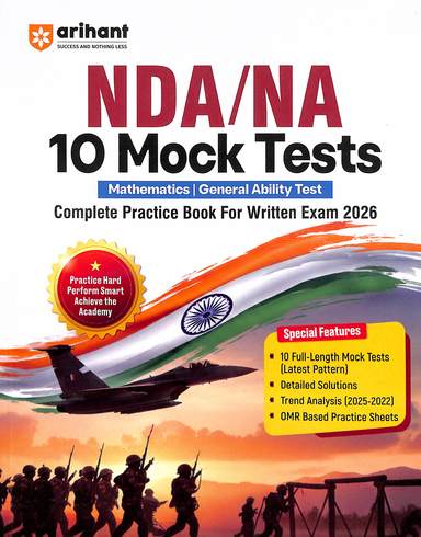 Nda/ Na 10 Mock Tests Maths General Ability Test Complete Practice Book For Written Exam 2026 : Code