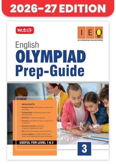 MTG English (IEO) Olympiad Prep Guide Class 3 | Detailed Theory, Exercise with Self Test For Practice | SOF Olympiad Books For Exam 2026-27 | 9789375445142