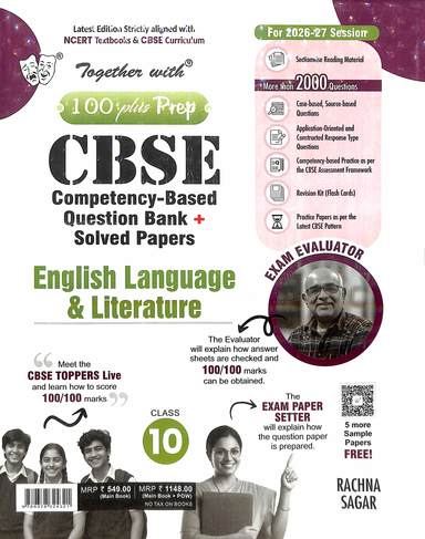 Together With English Language Literature Class 10 : 100 Plus Preep Cbse Competency Based Question