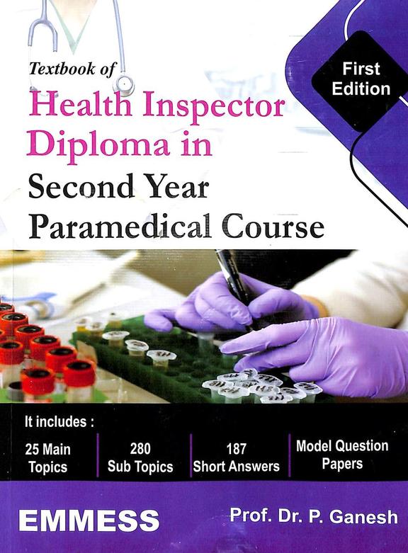 Textbook Of Health Inspector Diploma In Second Year Paramedical Course