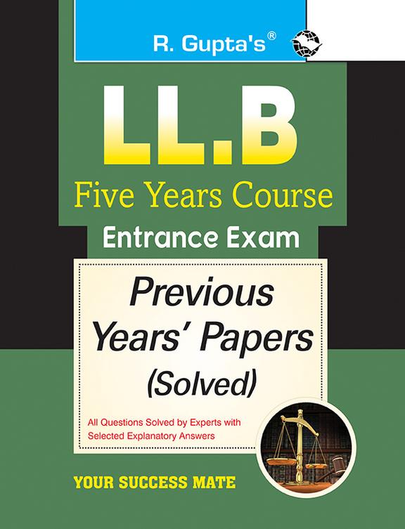 Llb  Five Years Course Entrance Exam Previous Years Solved Papers : Code R2013
