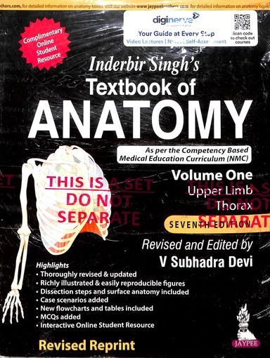 Inderbir Singhs Text Book Of Anatomy Set Of 3 Vol