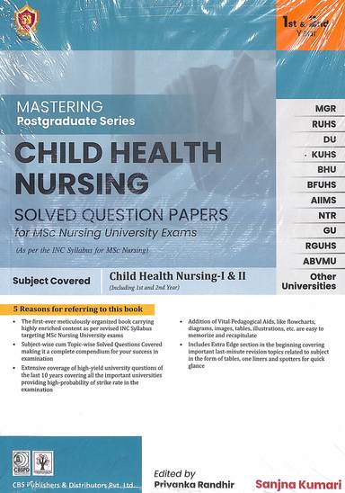 Masteringpostgraduates Series Child Health Nursing Solved Question Papers For Msc Nursing 1 & 2 Year
