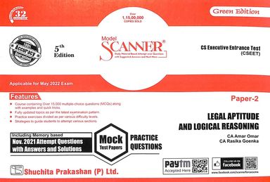 Legal Aptitude & Logical Reasoning Paper 2 Model Scanner Cs Executive Entrance Test Cseet Green Edit