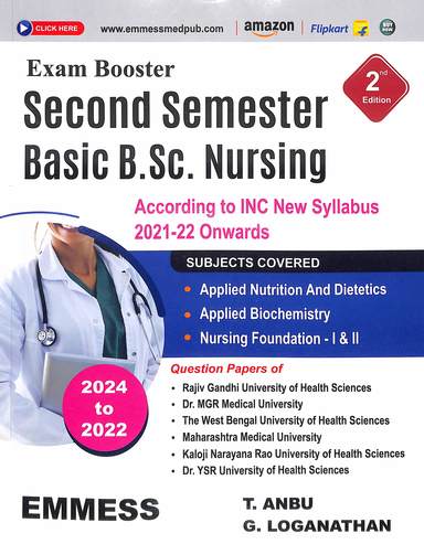 Exam Booster Second Sem Basic B Sc Nursing Inc New Syllabus 2021 - 22 Onwards