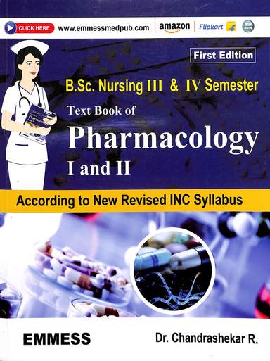 Textbook Pharmacology 1 & 2  Bsc Nursing 3 & 4 Th Sem