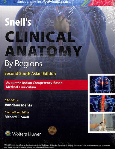 Snells Clinical Anatomy By Regions  South Asian Edition